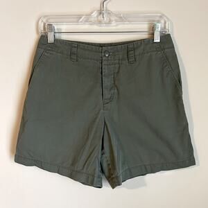 ✨ Eddie Bauer Olive Green High Rise Wide Leg 6" Inseam Button Fly Shorts Size 4